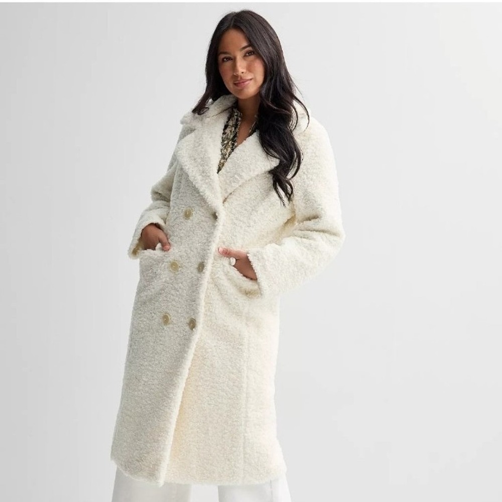 Women's Farmers Market Teddy Faux-Fur Long Coat NWT size large